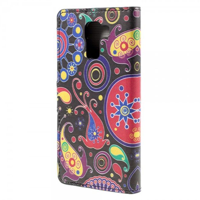 Huawei Honor 7 Leder Case mit farbigem Muster - schwarz