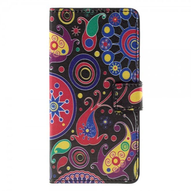 Huawei Honor 7 Leder Case mit farbigem Muster - schwarz