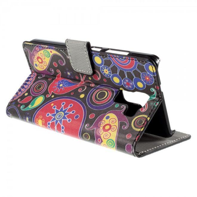 Huawei Honor 7 Leder Case mit farbigem Muster - schwarz