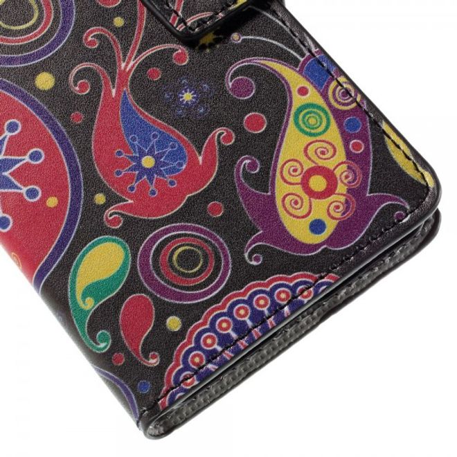 Huawei Honor 7 Leder Case mit farbigem Muster - schwarz