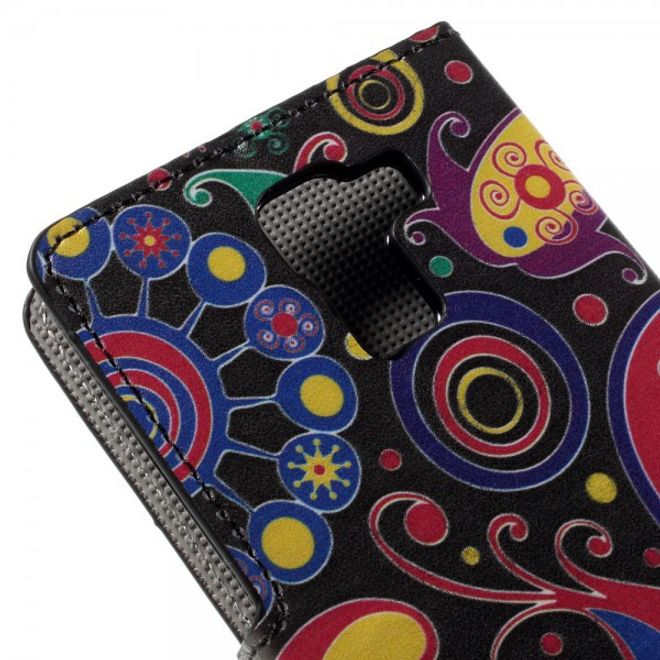 Huawei Honor 7 Leder Case mit farbigem Muster - schwarz