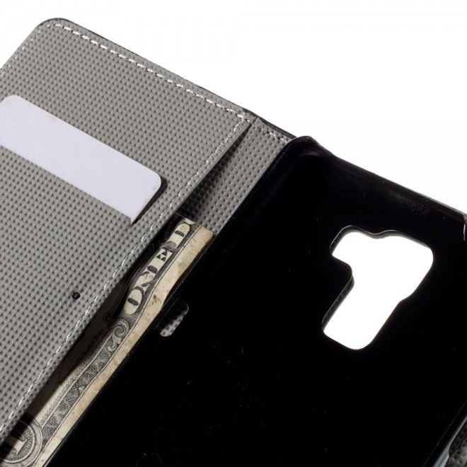Huawei Honor 7 Leder Case mit farbigem Muster - schwarz