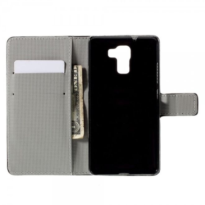 Huawei Honor 7 Leder Case mit USA Flagge retro-style