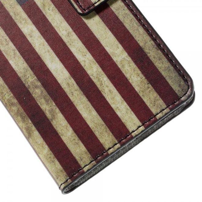 Huawei Honor 7 Leder Case mit USA Flagge retro-style
