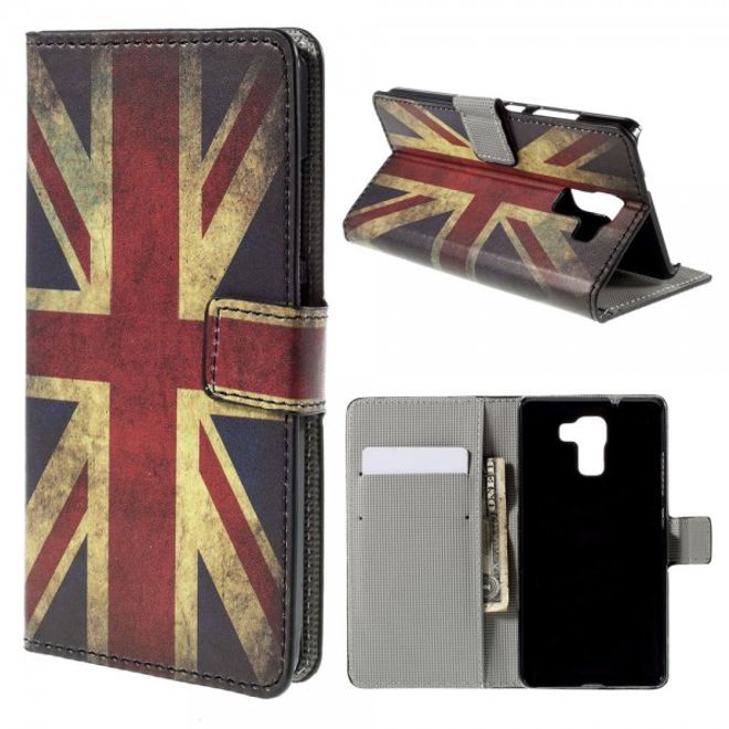 Huawei Honor 7 Leder Case mit UK Flagge retro-style