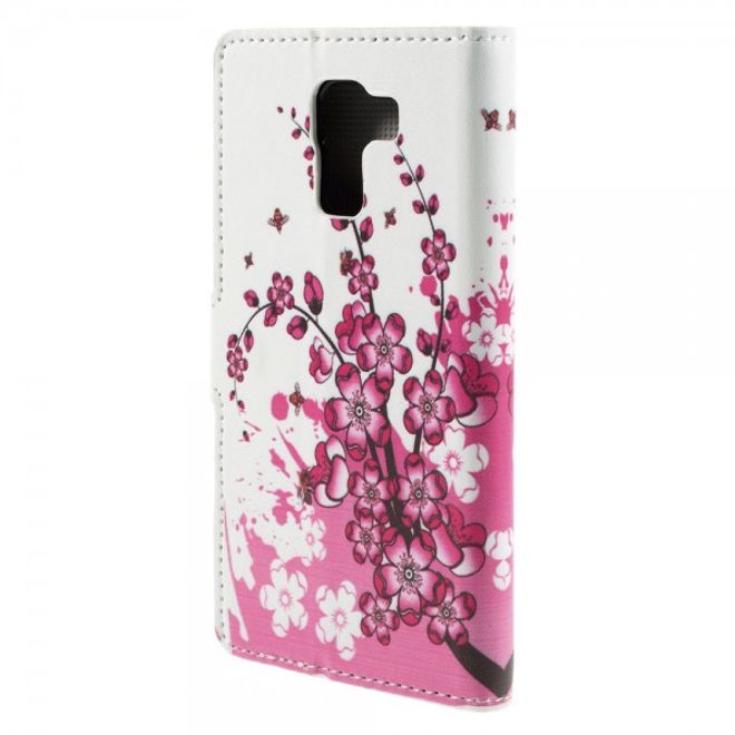 Huawei Honor 7 Leder Case mit pinken Blumen