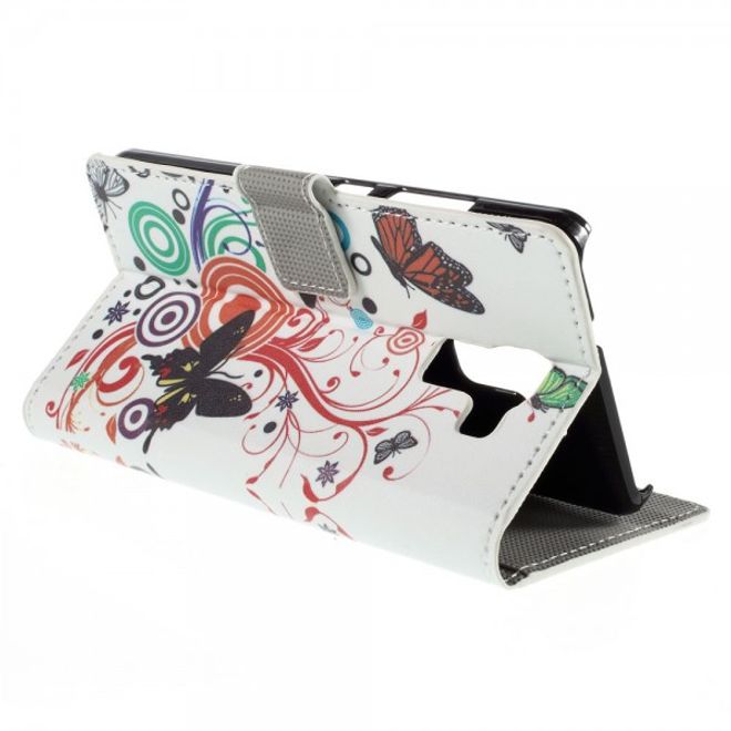 Huawei Honor 7 Leder Case mit Schmetterlingen und Kreisen