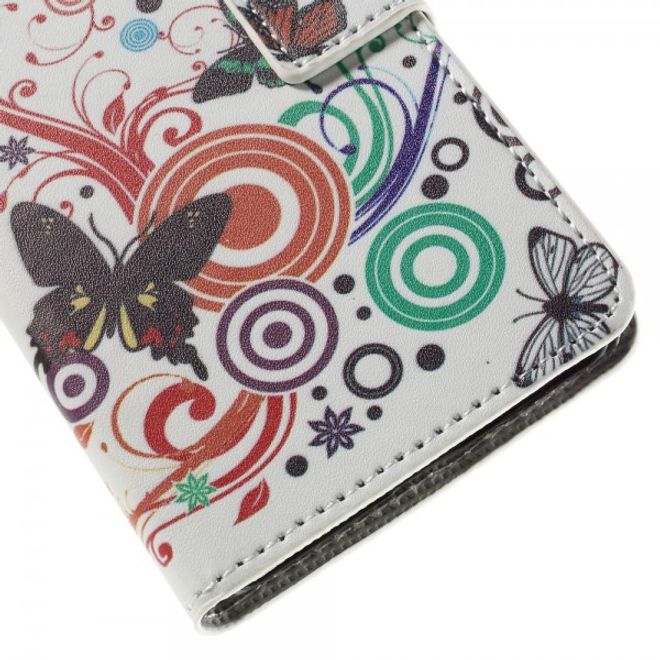 Huawei Honor 7 Leder Case mit Schmetterlingen und Kreisen