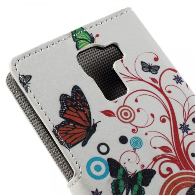 Huawei Honor 7 Leder Case mit Schmetterlingen und Kreisen