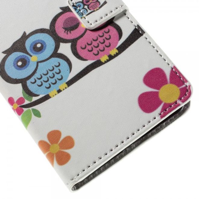 Huawei Honor 7 Leder Case mit verliebtem Eulenpärchen