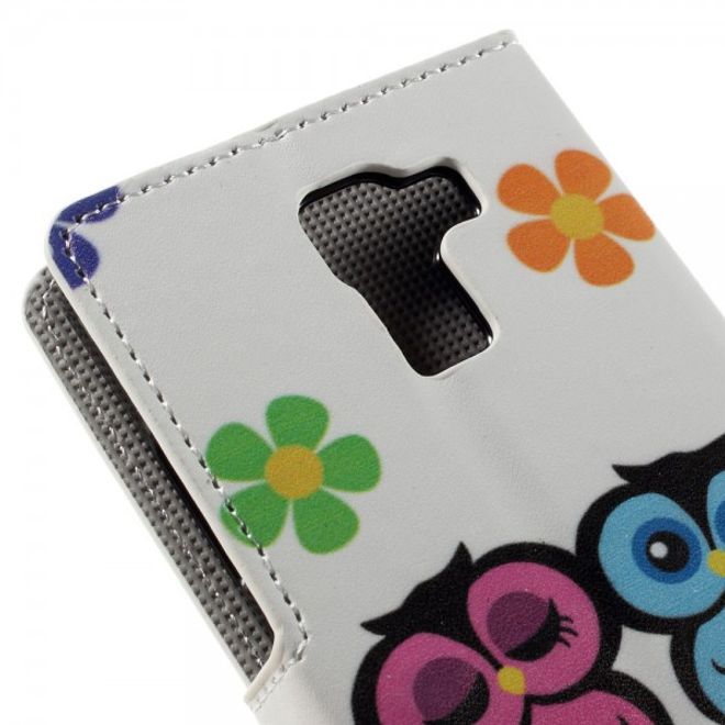 Huawei Honor 7 Leder Case mit verliebtem Eulenpärchen