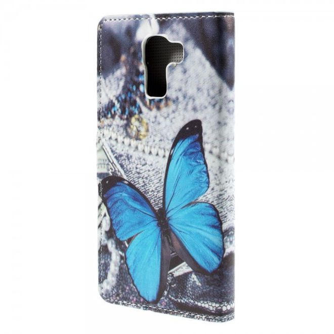 Huawei Honor 7 Leder Case mit wunderschönem, blauem Schmetterling