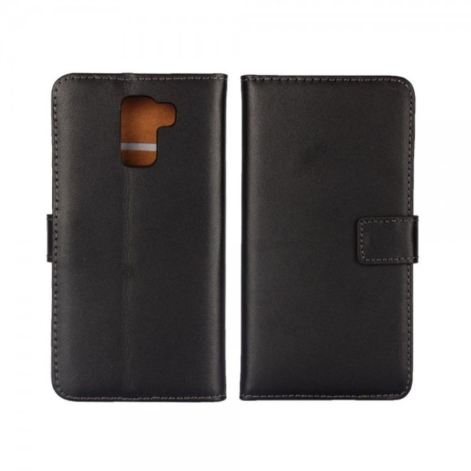 Huawei Honor 7 Echtes Spaltleder Case mit Standfunktion - schwarz