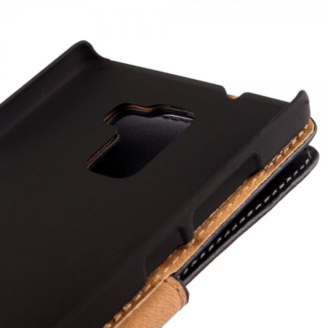 Huawei Honor 7 Echtes Spaltleder Case mit Standfunktion - schwarz