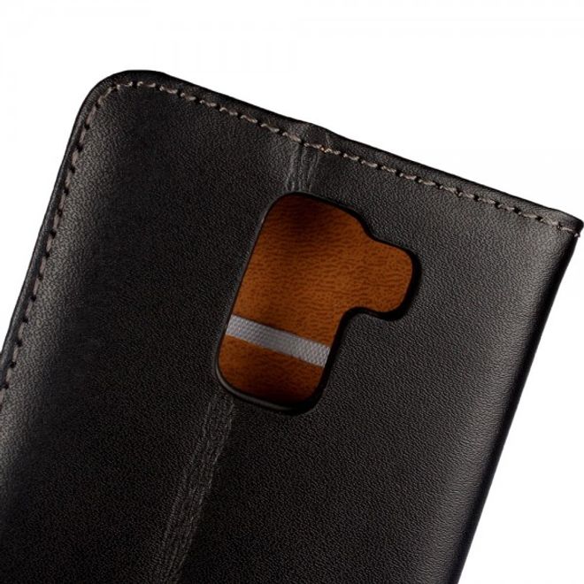 Huawei Honor 7 Echtes Spaltleder Case mit Standfunktion - schwarz