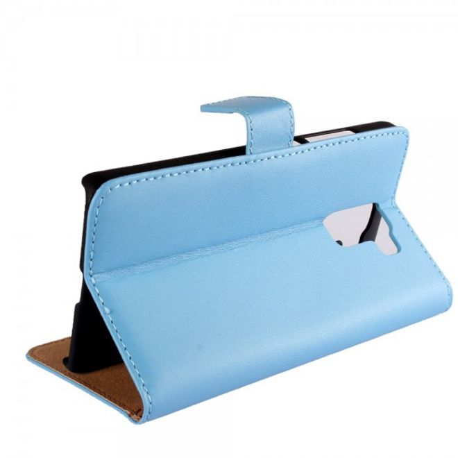Huawei Honor 7 Echtes Spaltleder Case mit Standfunktion - blau