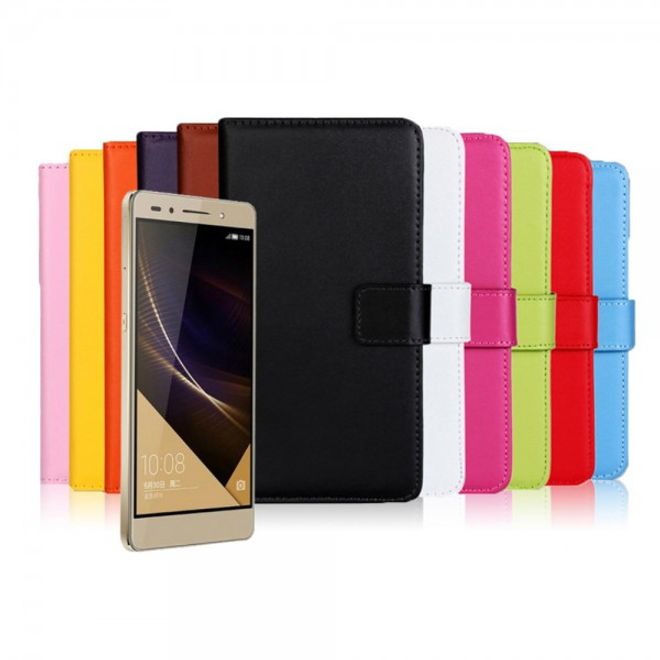 Huawei Honor 7 Echtes Spaltleder Case mit Standfunktion - braun