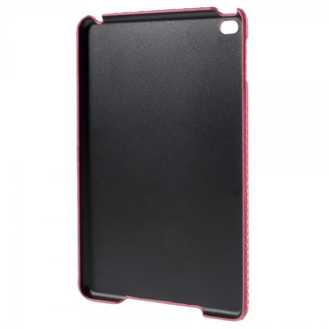 iPad Mini 4 Hart Plastik Case mit lederartiger Oberfläche und kleinen Punkten - rot
