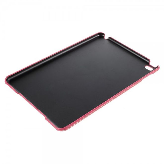 iPad Mini 4 Hart Plastik Case mit lederartiger Oberfläche und kleinen Punkten - rot