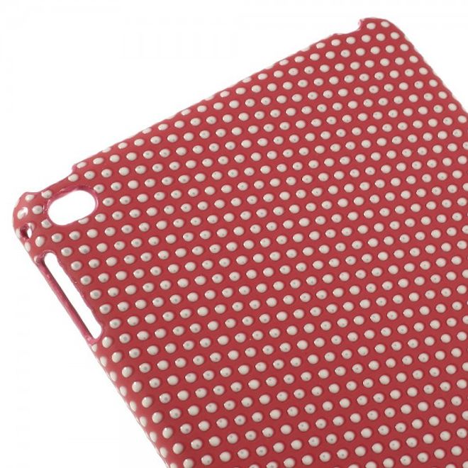 iPad Mini 4 Hart Plastik Case mit lederartiger Oberfläche und kleinen Punkten - rot