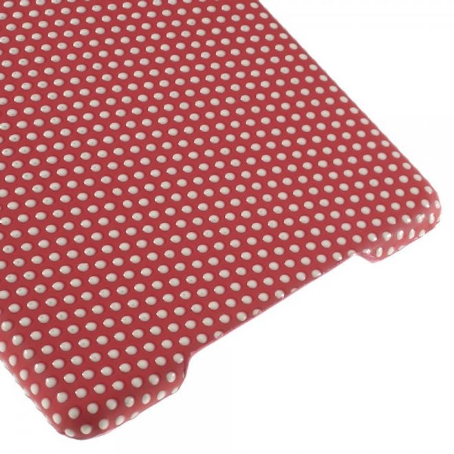 iPad Mini 4 Hart Plastik Case mit lederartiger Oberfläche und kleinen Punkten - rot