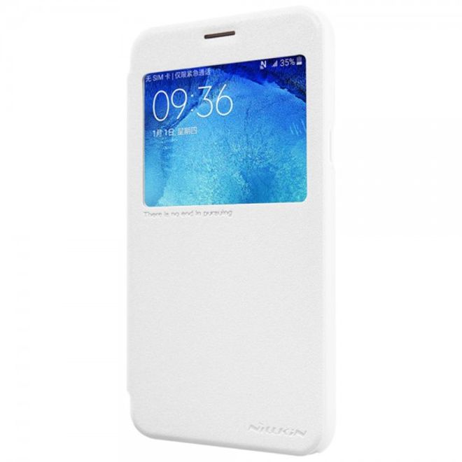 Samsung Galaxy J5 Nillkin Sparkle Series Leder Case - weiss