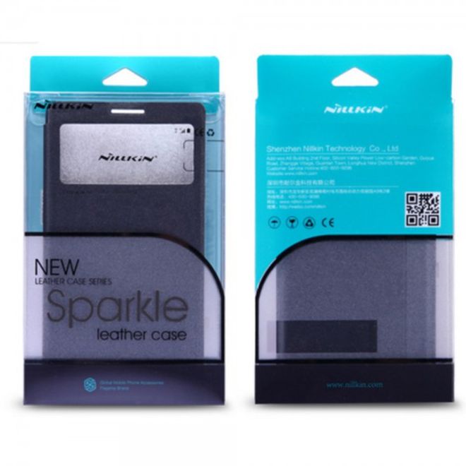 Samsung Galaxy J5 Nillkin Sparkle Series Leder Case - weiss