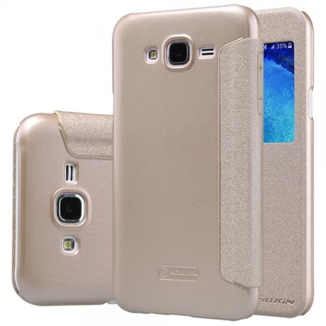 Samsung Galaxy J5 Nillkin Sparkle Series Leder Case - champagnerfarben