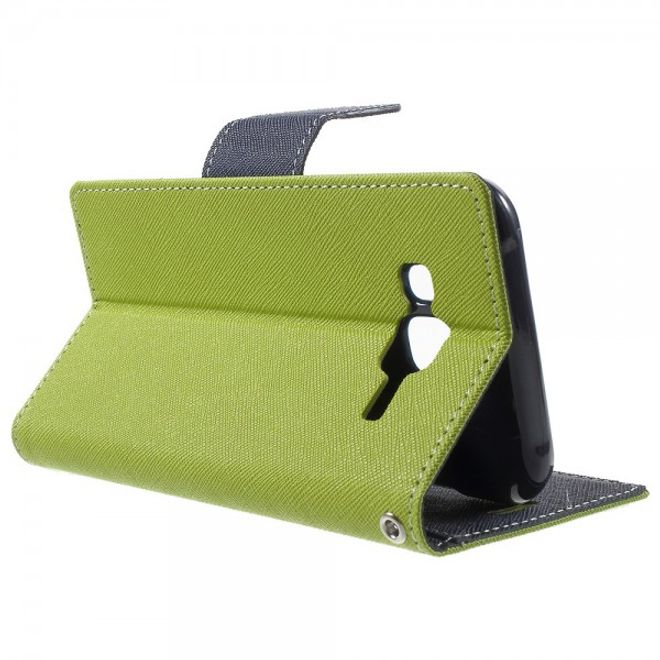 Goospery - Samsung Galaxy J5 (2015) Hülle - Handy Bookcover - Fancy Diary Series - lime/navy