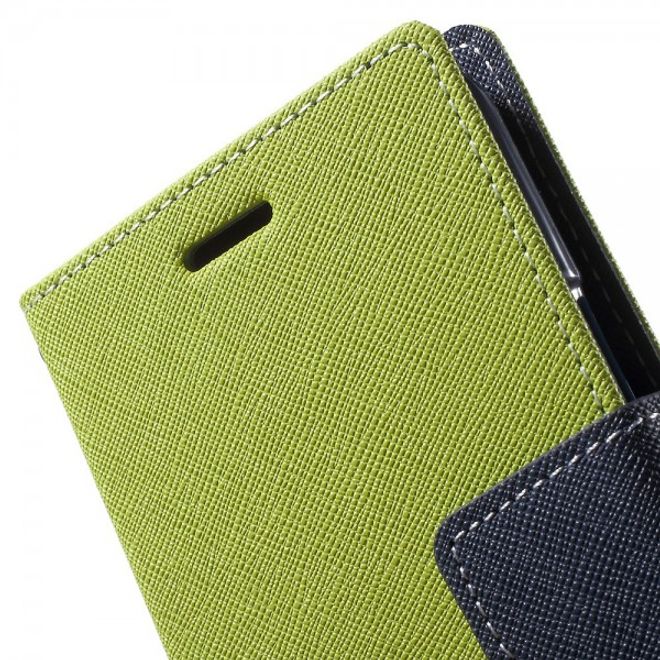 Goospery - Samsung Galaxy J5 (2015) Hülle - Handy Bookcover - Fancy Diary Series - lime/navy