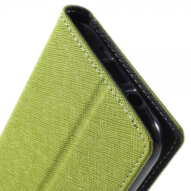 Goospery - Samsung Galaxy J5 (2015) Hülle - Handy Bookcover - Fancy Diary Series - lime/navy