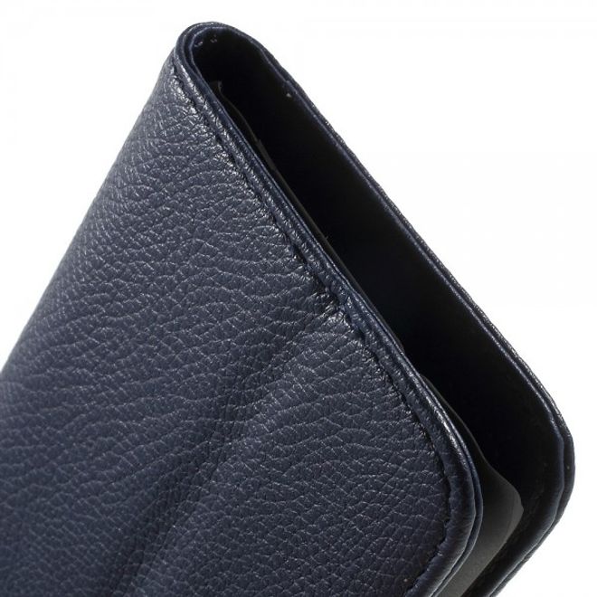 Samsung Galaxy J5 Classic Leather Case with Litchi Texture - Dark Blue