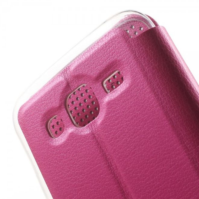 Samsung Galaxy J5 Dot View Leder Smart Case - rosa