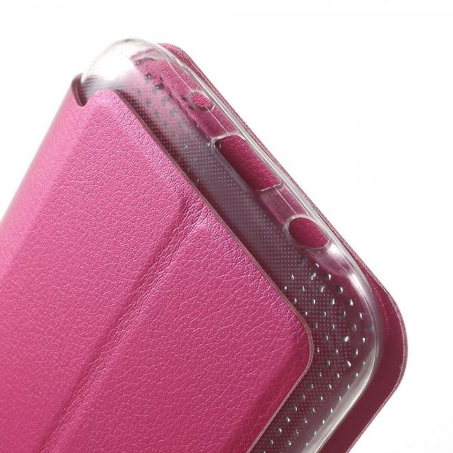 Samsung Galaxy J5 Dot View Leder Smart Case - rosa