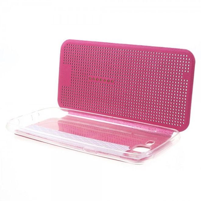 Samsung Galaxy J5 Dot View Leder Smart Case - rosa