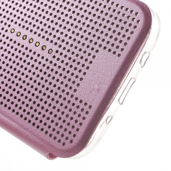 Samsung Galaxy J5 Dot View Leder Smart Case - pink