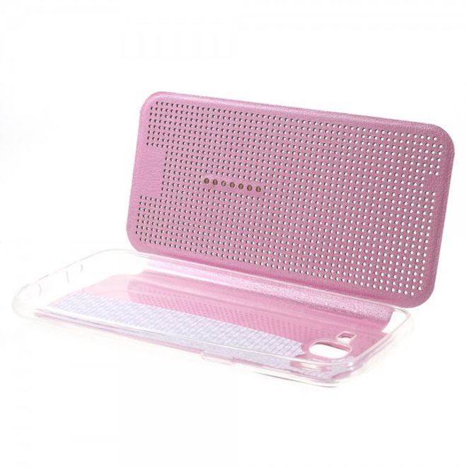 Samsung Galaxy J5 Dot View Leder Smart Case - pink