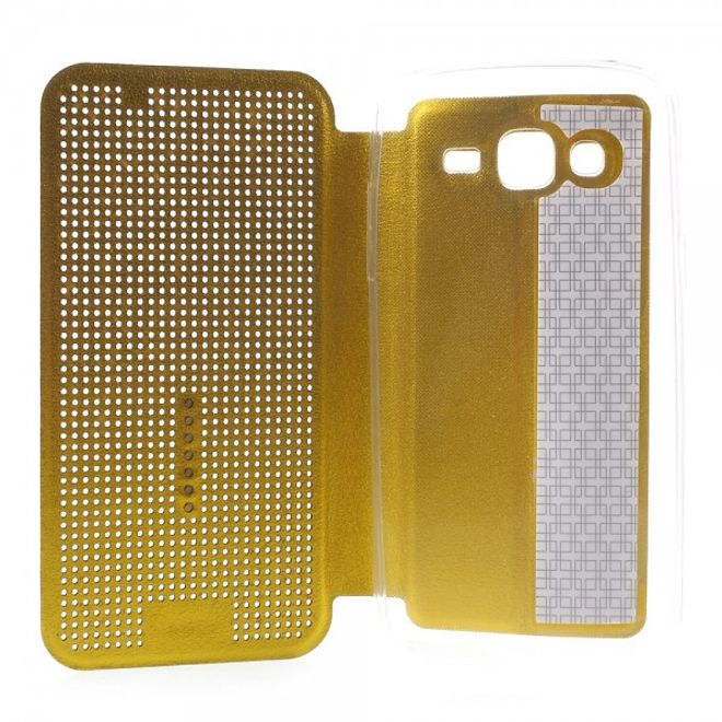 Samsung Galaxy J5 Dot View Leder Smart Case - gold