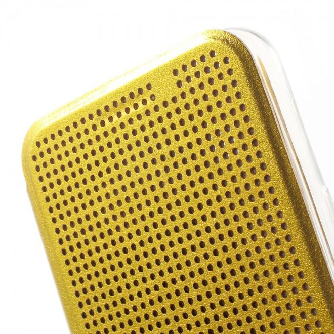 Samsung Galaxy J5 Dot View Leder Smart Case - gold