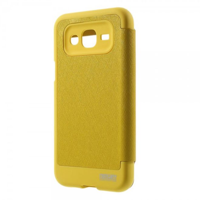 Goospery - Samsung Galaxy J5 (2015) Hülle - Handy Plastik Bookcover - WOW Bumper Series - gelb