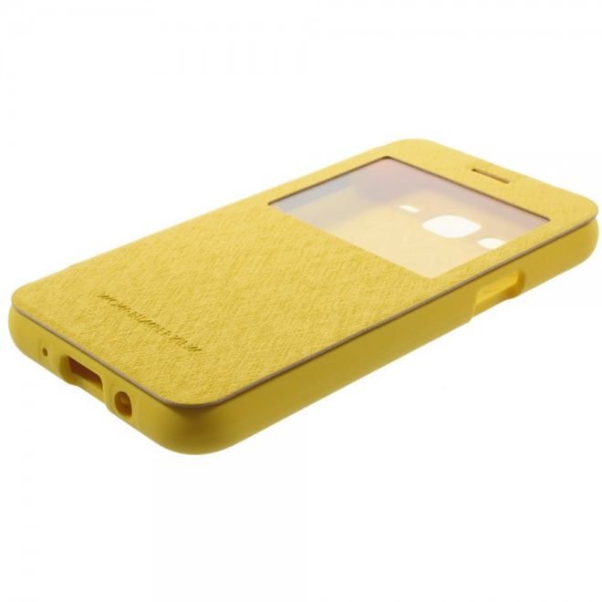 Goospery - Samsung Galaxy J5 (2015) Hülle - Handy Plastik Bookcover - WOW Bumper Series - gelb