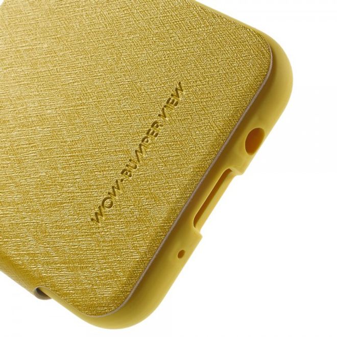 Goospery - Samsung Galaxy J5 (2015) Hülle - Handy Plastik Bookcover - WOW Bumper Series - gelb