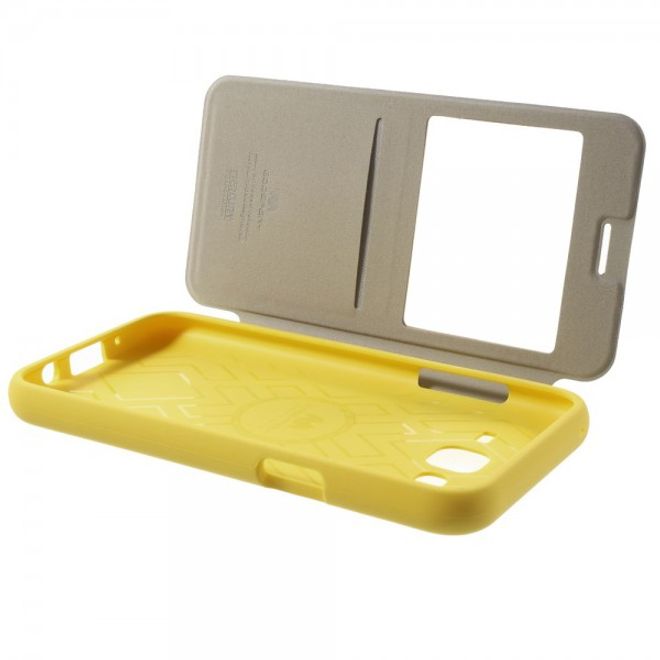 Goospery - Samsung Galaxy J5 (2015) Hülle - Handy Plastik Bookcover - WOW Bumper Series - gelb