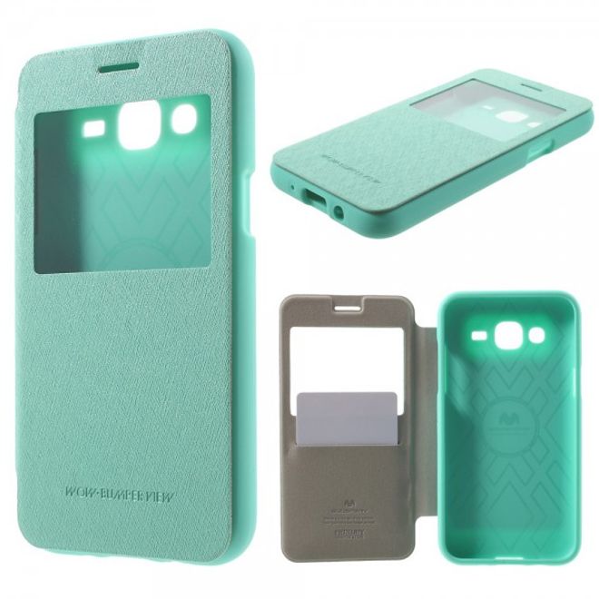 Goospery - Samsung Galaxy J5 (2015) Hülle - Handy Plastik Bookcover - WOW Bumper Series - mint
