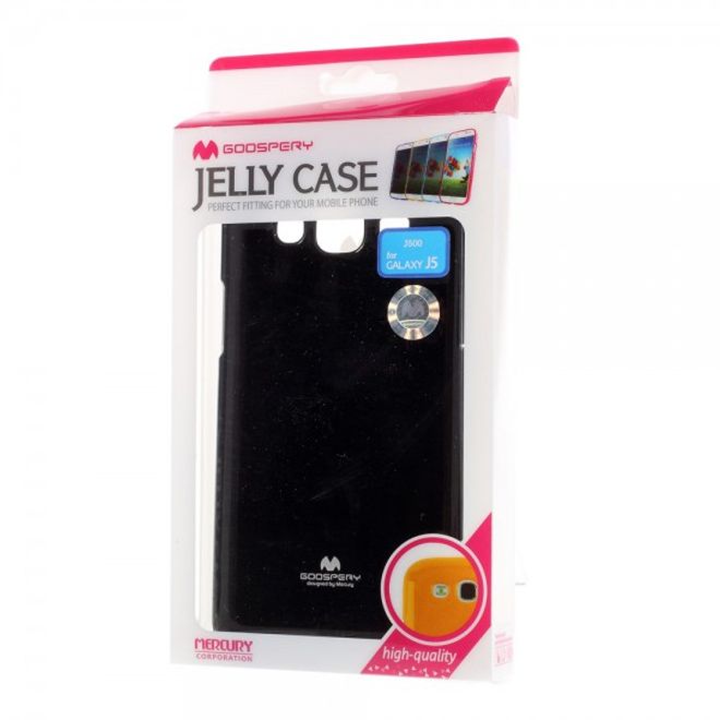 Goospery - Samsung Galaxy J5 (2015) Handy Hülle - TPU Soft Case - Pearl Jelly Series - schwarz