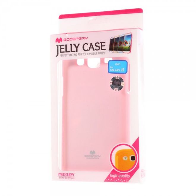 Goospery - Samsung Galaxy J5 (2015) Handy Hülle - TPU Soft Case - Pearl Jelly Series - rosa