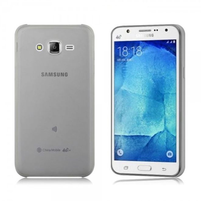 Samsung Galaxy J5 Ultradünnes, elastisches Plastik Case von Pudini - grau
