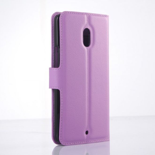Motorola Moto X Play Leder Case mit Litchitextur und Standfunktion - purpur