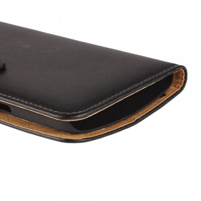 Motorola Moto X Play Echtes Spaltleder Case mit Standfunktion - schwarz