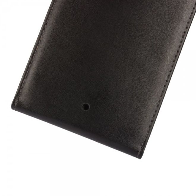 Motorola Moto X Play Echtes Spaltleder Flip Case vertikal - schwarz